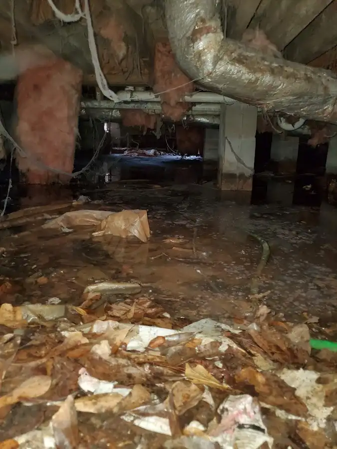 Crawl space flood assessment for Commercial Water Damage Restoration in East Caln