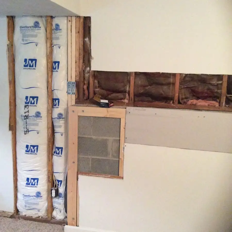 Wall insulation replacement during Contents Cleaning & Restoration in East Caln